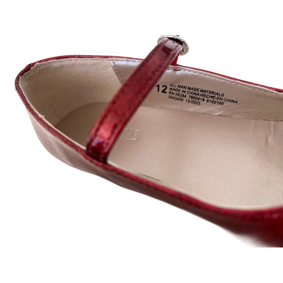 The Children's Place Sparkling Red Glitter Ballet Flats Shoes | Toddler Girl 12 - Picture 3 of 8